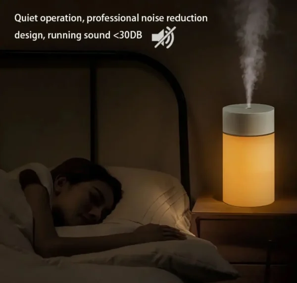 USB Ultrasonic Humidifier with LED Light and Aroma Diffusion - 260ml - Image 2